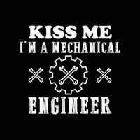 Mechanical Engineer T-shirt Design vector