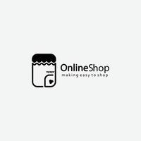 online shop design logo icon line art vector