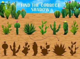 Find the correct shadow of mexican prickly cactus vector