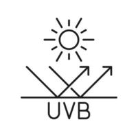 UVB sunlight, source of UV radiation from sun icon vector