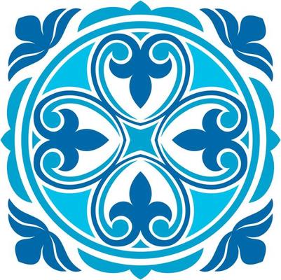 Moroccan Azulejo tile pattern, majolica, talavera