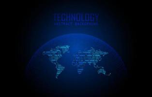 Modern World Map Holograph on Technology Background vector