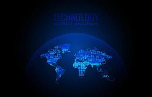 Modern World Map Holograph on Technology Background vector