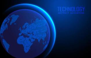 Modern World Map Holograph on Technology Background vector