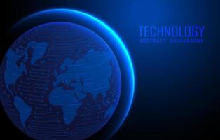 Modern World Map Holograph on Technology Background vector