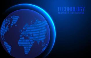 Modern World Map Holograph on Technology Background vector