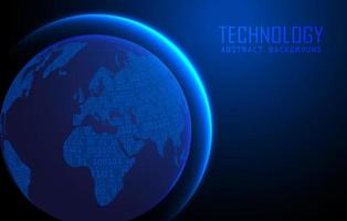 Modern World Map Holograph on Technology Background vector