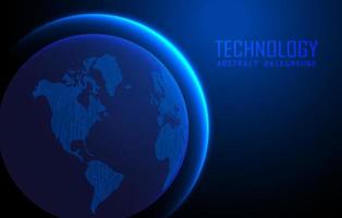 Modern World Map Holograph on Technology Background vector