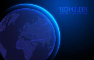 Modern World Map Holograph on Technology Background vector