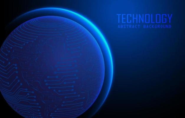 Modern World Map Holograph on Technology Background