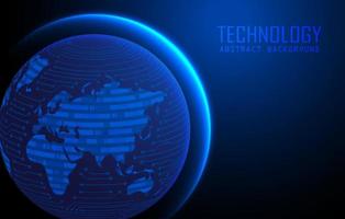 Modern World Map Holograph on Technology Background vector