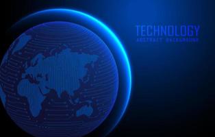 Modern World Map Holograph on Technology Background vector