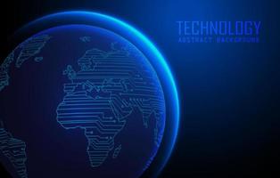 Modern World Map Holograph on Technology Background vector