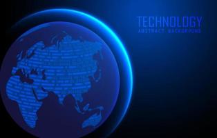 Modern World Map Holograph on Technology Background vector