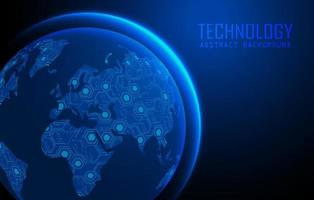 Modern World Map Holograph on Technology Background vector