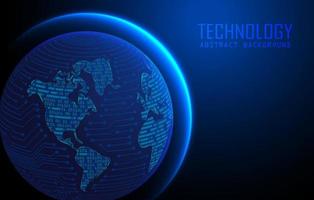 Modern World Map Holograph on Technology Background vector