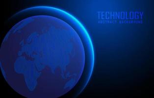 Modern World Map Holograph on Technology Background vector