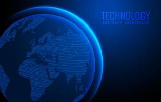 Modern World Map Holograph on Technology Background vector