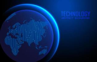 Modern World Map Holograph on Technology Background vector