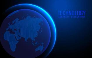 Modern World Map Holograph on Technology Background vector