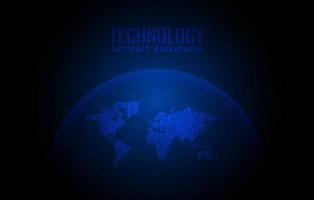 Modern World Map Holograph on Technology Background vector