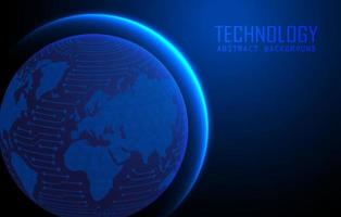 Modern World Map Holograph on Technology Background vector