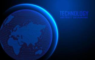 Modern World Map Holograph on Technology Background vector