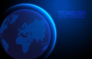 Modern World Map Holograph on Technology Background vector