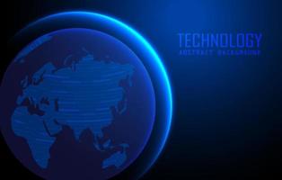 Modern World Map Holograph on Technology Background vector