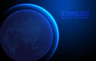 Modern World Map Holograph on Technology Background vector