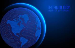 Modern World Map Holograph on Technology Background vector