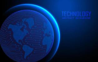 Modern World Map Holograph on Technology Background vector