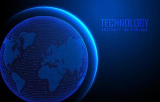 Modern World Map Holograph on Technology Background vector