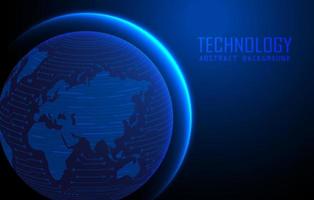 Modern World Map Holograph on Technology Background vector