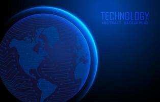 Modern World Map Holograph on Technology Background vector