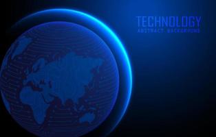 Modern World Map Holograph on Technology Background vector