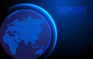 Modern World Map Holograph on Technology Background vector