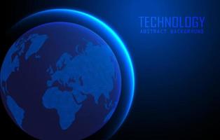 Modern World Map Holograph on Technology Background vector