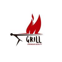 Barbeque cafe, grill bar graphic vector icon