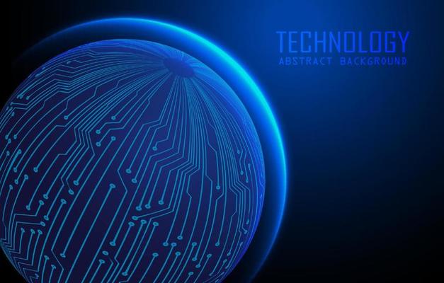 Modern World Map Holograph on Technology Background