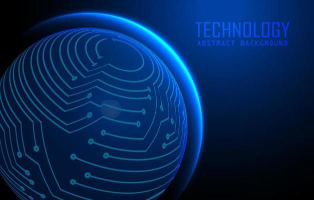 Modern World Map Holograph on Technology Background