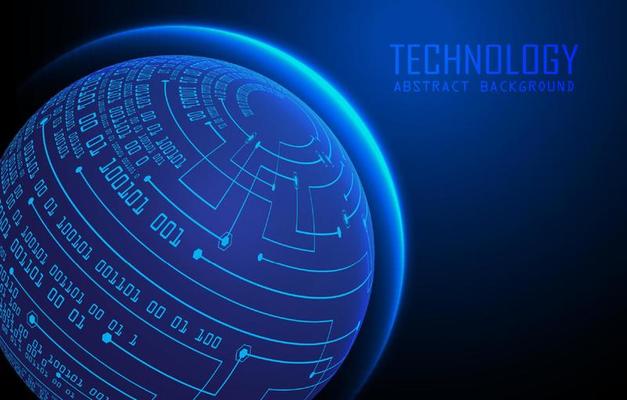 Modern World Map Holograph on Technology Background