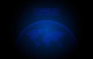 Modern World Map Holograph on Technology Background vector