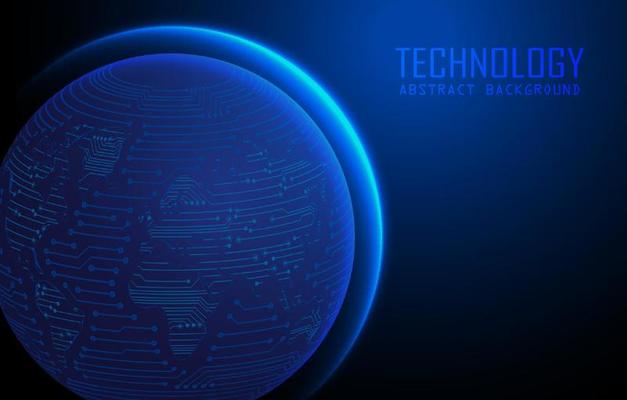 Modern World Map Holograph on Technology Background