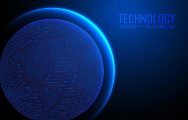 Modern World Map Holograph on Technology Background