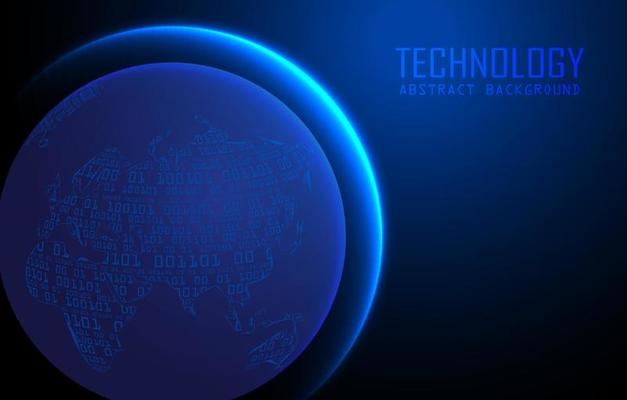 Modern World Map Holograph on Technology Background