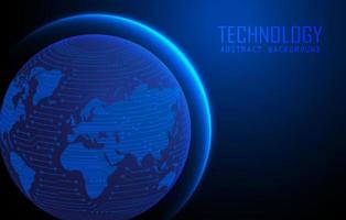 Modern World Map Holograph on Technology Background vector