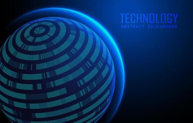 Modern World Map Holograph on Technology Background