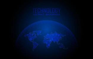 Modern World Map Holograph on Technology Background vector