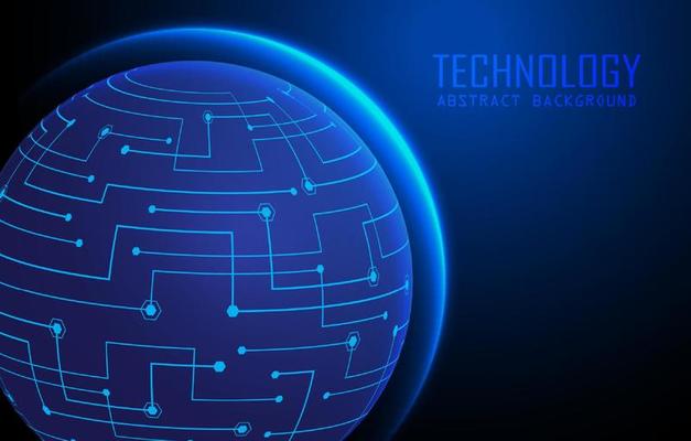 Modern World Map Holograph on Technology Background